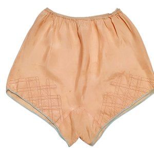 1940s Vintage Peach Rayon Never Worn Tap Pants With Wide Legs Aqua Deco Designs